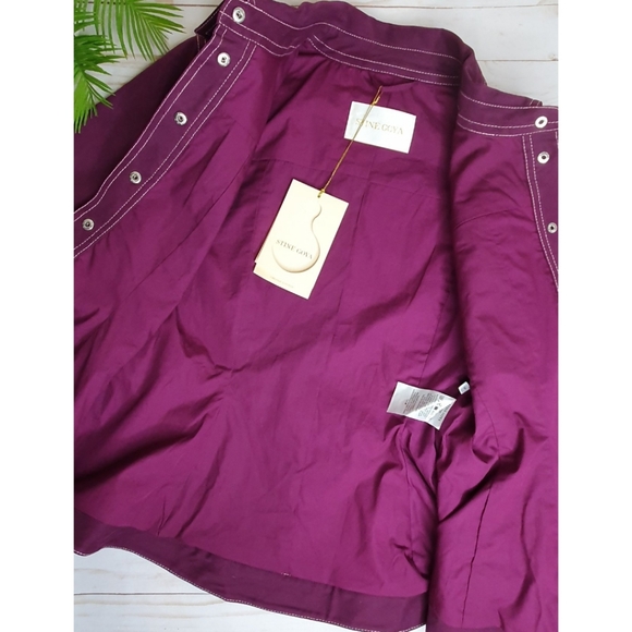 NWT! Stine Goya Purple Denim Belted Jacket, Organic Cotton, Size Small - Picture 7 of 16